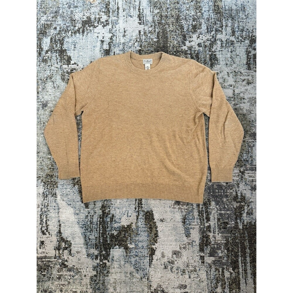 VTG Lambswool LL Bean Sweater Men’s Large Beige Tan